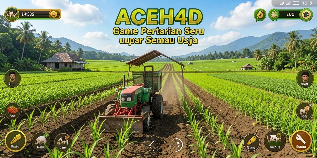 Gameplay ACEH4D yang menampilkan aktivitas bertani yang seru.
