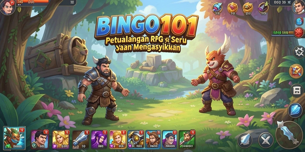 Tangkapan layar dari gameplay BINGO101 yang menampilkan pertempuran epik.