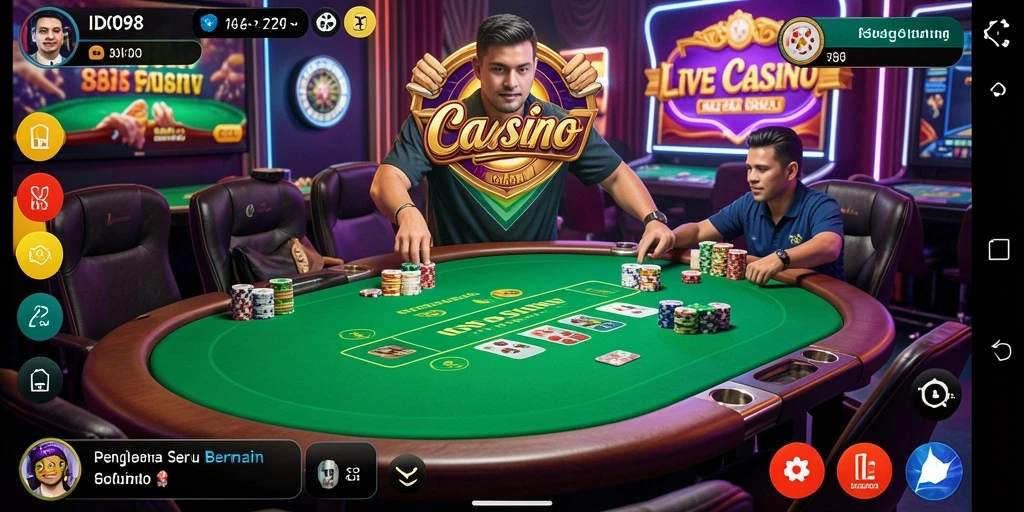 Tampilan gameplay Live Casino yang menarik dan interaktif di ID098.