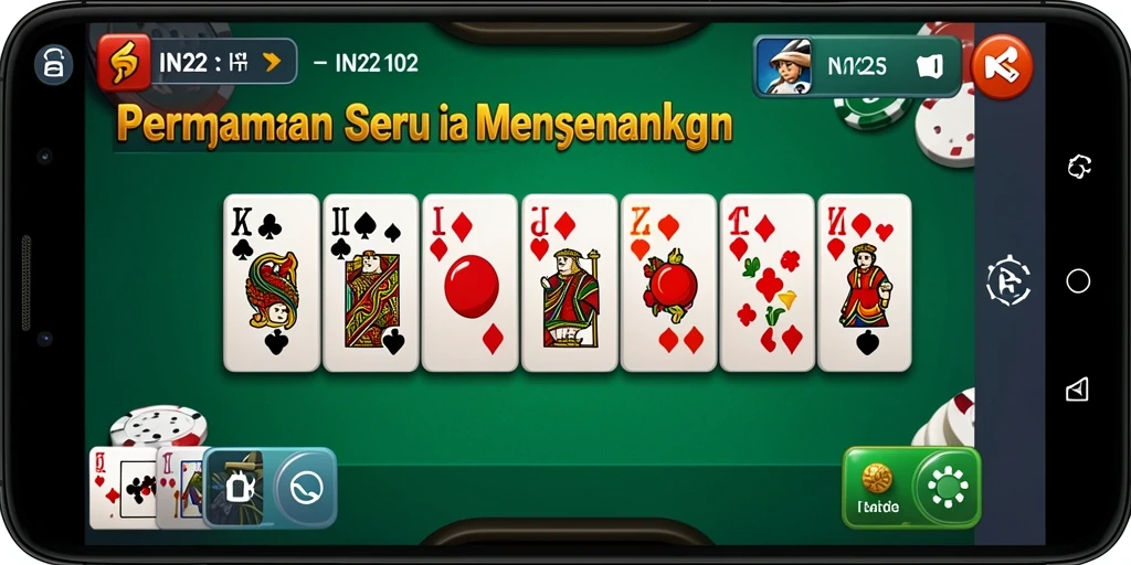 Screenshot gameplay IN22 menunjukkan suasana permainan Domino yang seru.