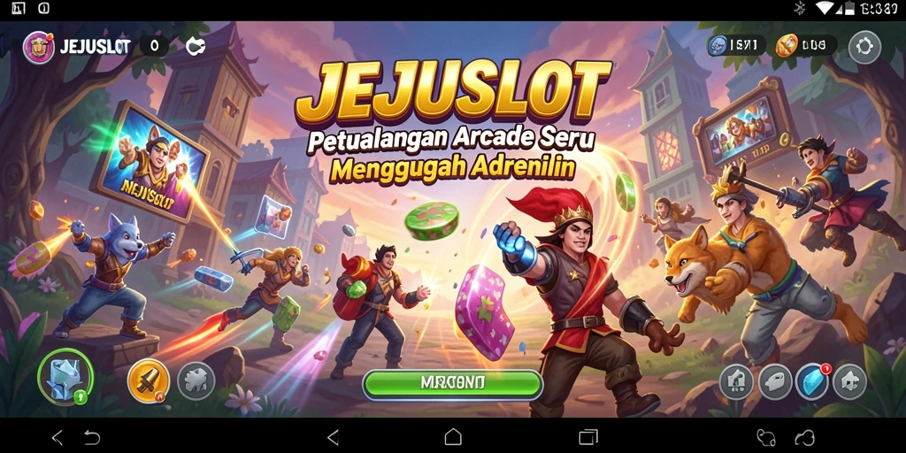 Tampilan gameplay <strong>JEJUSLOT</strong> yang menegangkan dan penuh warna.