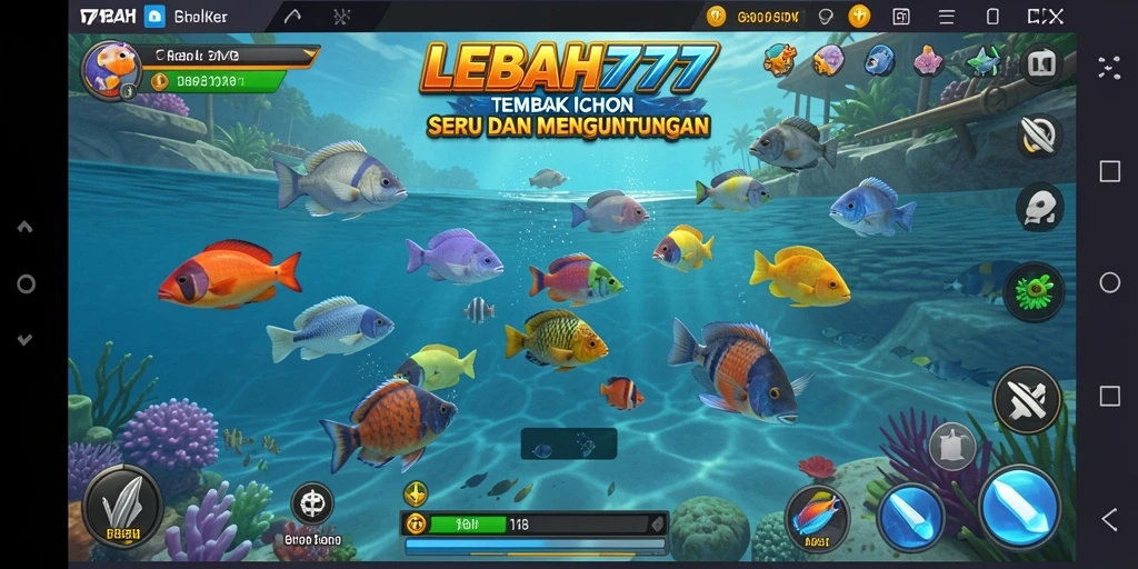 Screenshot gameplay LEBAH777 menampilkan aksi menembak ikan yang seru.