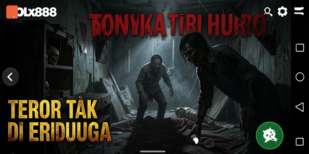 Tangkapan layar utama OLX888 menunjukkan suasana mencekam saat gameplay.