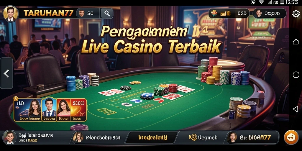 Tampilan screenshot TARUHAN77 yang menampilkan suasana Live Casino.